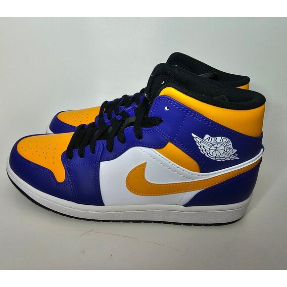 Nike Air Jordan 1 Mid Sneaker Lakers Purple Shoes Men\'s 10 DQ8426-517 11.5W LA main image 8